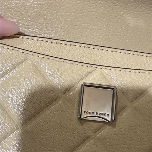 Tory Burch Cream Quilted Leather Chain Shoulder Bag - Picture 5 of 6